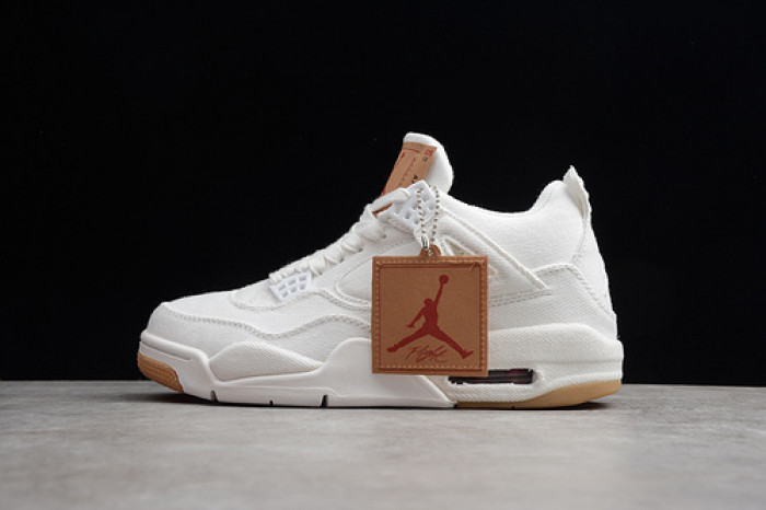 air jordan 4 retro levi''s white (levi''s tag) ao2571 100