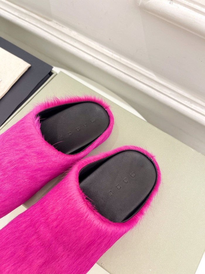 marni calf hair slippers