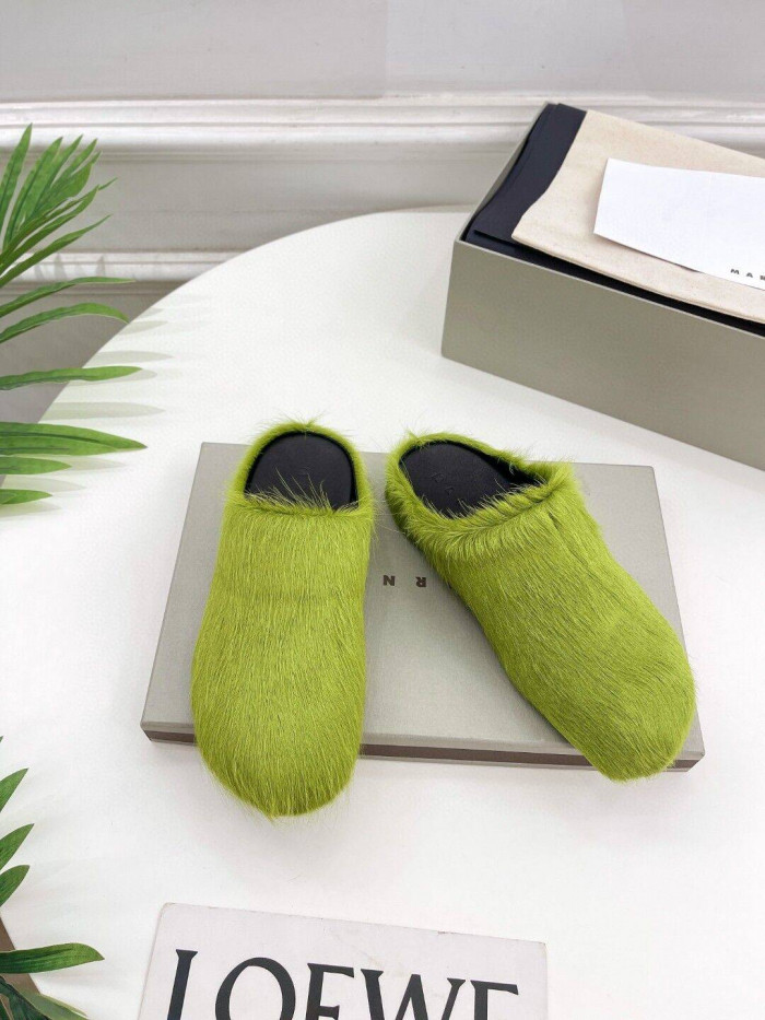 marni calf hair slippers