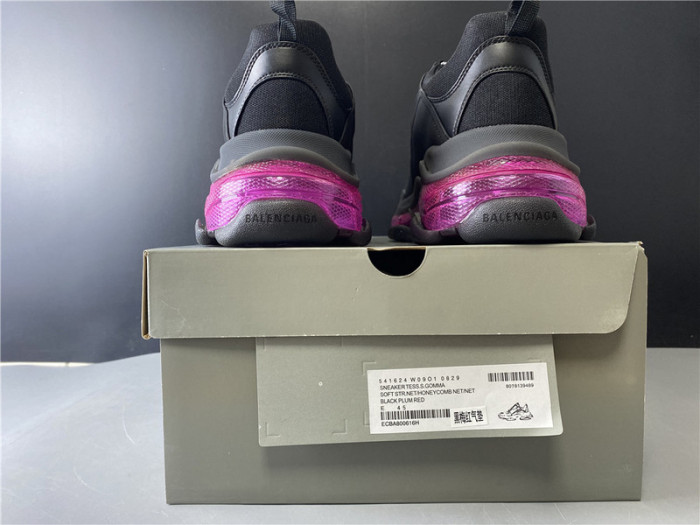 blcg sneaker triple.s.gomma black plum red 541624 w09o1 0829