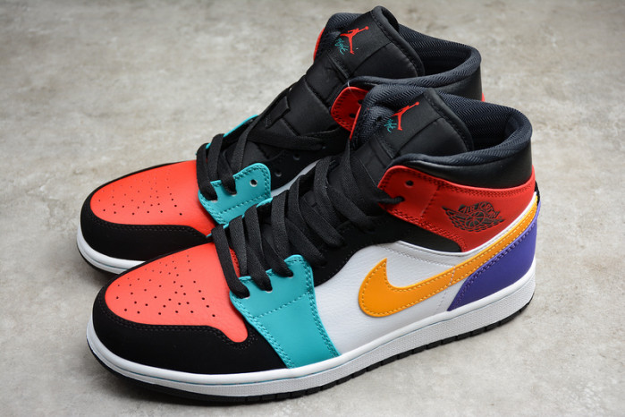 air jordan 1 mid bred multi-color 554724-125